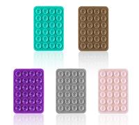 PEUTIER 5pcs Phone Suction Holder, Silicone Suction Phone Case Adhesive Mount with 24 Suction Cups Hands-Free Sticky Phone Grip Accessory for Selfies and Videos on Flat Surface (Multicolored 2)