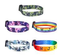 PEUTIER 5pcs WWJD Bracelets Pack, 5 Colors Polyester WWJD Wristbands Adjustable Jesus Bracelets What Would Jesus Do Bracelets Christian Bracelets Pack for Men Women Religious Gifts