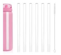 PEUTIER 6PCS Replacement Straws for Ello Cooper 22oz Stainless Steel Water Bottle, Reusable Plastic Straws with Cleaning Brush, BPA Free, Durable, Easy to Clean