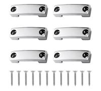 PEUTIER 6pcs SS 316 Bimini Top Strap Pad Eyes, 25mm / 1 Inch Stainless Steel Kayak Tie Down Eyelets Heavy Duty Loops with Screws for Jeep Corvette, Buggy, Kayak, Boat (Webbing Excluded)