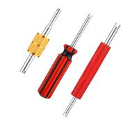 PEUTIER 6pcs Tyre Valve Core Wrench Tool, Single & Dual Head A/C Valve Core Extractor Air Conditioning Line Repair Removal Schrader Remover for Car Bicycle Bike Tire RV Truck HVAC Air Conditioner