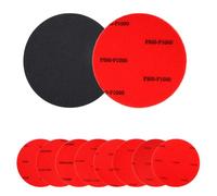PEUTIER 8pcs Bowling Ball Sanding Pads, with 8 Kinds of Grits, 5 Inches Bowling Ball Sanding and Polishing Kit Bowling Surface Pads Abralon Pads Resurfacing and Cleaning Kit Bowling Accessories (Red)