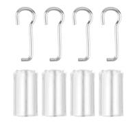 PEUTIER 8pcs Mini Blind Wand Replacement - Stainless Steel Hook, Wire, Sleeve Collar - Window Repair Parts and Accessories for Horizontal Blinds