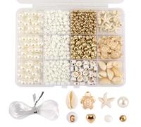 PEUTIER Beach Bracelet Making Kit, Beach Themed Bracelet Making Kit Conch Turtle Letter Heart Shape Beads Jewelry Bracelet Making Kit Art Craft Supplies for Women Girls