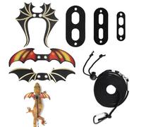 PEUTIER Bearded Dragon Leash And Harness Set, Adjustable Reptile Harness And Leash Cool Bearded Dragon Accessories for Small Pet Animals Reptile Outdoor Safety Walking