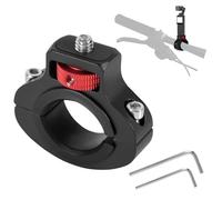 PEUTIER Bike Motorcycle Camera Mount, Aluminum 360 Degrees Rotary Anti-Reverse Bicycle Clamp Holder Motorcycle Handlebar Mount Bracket for GoPro Insta360 DJI Osmo and Fill Light (0.87"-1.26")