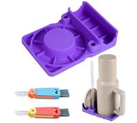 PEUTIER Bottle Drying Rack for Stanley Cup 30/40oz, with 2pcs 3-in-1 Cup Lid Cleaning Brush Silicone Drainer Rack for Lids Straws Bottle Drying Accessories for Tumblers Mugs (Purple)