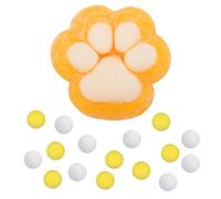 PEUTIER Cat Paw Squeeze Squishy Toys, Plastic Taba Soft Cat Paw with 10 Mini Balls Novelty Kawaii Jelly Cute Kitty Paw Soft Stress Relaxing Animals Fidget Toys for Kids Teenagers Adults (Orange)
