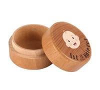PEUTIER Decorative Rustic Minimalist Baby Keepsake Box, Wood Color, 5x3.5cm/2x1.4 inch, Perfect for Storing Baby's First Haircut