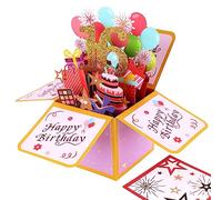 PEUTIER Happy Birthday Pop Up Card, Creative 3D Birthday Card with Classic Envelope & Writing Note Happy Birthday Pop Up Box for Women Men(16th Birthday Card)