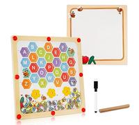PEUTIER Magnetic Alphabet Maze Board, Whiteboard Learning Toy with Magnetic Pen, ABC Letters Puzzles for Children Over 3 Years Old