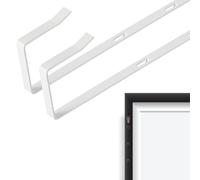 PEUTIER Over The Door Mirror Hooks - Adjustable 5 Holes Hanger Mount, Metal Hanging Bracket Hardware, 1.8in Door Depth, Holds Up to 20 Pounds (White)