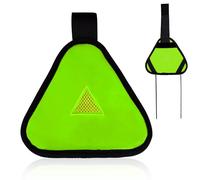 PEUTIER Reflective Triangle Sign, Bright Reflective Yield Symbol with Magic Adhesive Strap & Cord High Visibility Warning Safety Triangle Accessories for Bike Backpack Different Scenes(Green)