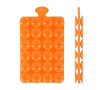 PEUTIER Silicone Double Sided Suction Cup Phone Mount, 0.55in in Diameter Suction Phone Holder Hand-Free Suction Cell Phone Case Sticky Grip for Mobile Devices Mirror Glass (Crystal Orange)