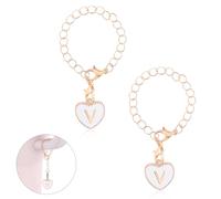 PEUTIER Stanley Cup Letter Accessories - Heart Alphabet Pendant Personalized Name ID Initial Decorations Handle (V)