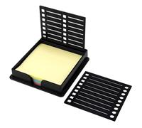 PEUTIER Sticky Note Stencil with Sticky Note, 3x3 Inch Self-Sticky Notepad Holder, 100 Count, Black, Square
