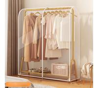 PEVA Dustproof Clothes Rail Cover, Transparent/Clear Garment Covers for Clothes Rack, Waterproof Clothes Protective Covers with Zippers,Extra Long(Clear A,90x50x150cm)