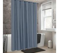 PEVA Shower Curtain 180x230cm/71x91in Blue Waterproof Polyester Fabric Mold Resistant Machine Washable Perfect for Bathtubs & Corner Showers with 12 Hooks