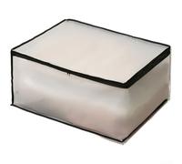 Peva Translucent Storage Bags For Clothes And Quilts With Dustproof Moistureproof Protection And Smooth Zipper Closure For Closet Organization White Trim(C)