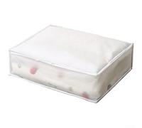 Peva Translucent Storage Bags For Clothes And Quilts With Dustproof Moistureproof Protection And Smooth Zipper Closure For Closet Organization Under Bed Space Saving Foldable Design White Trim(J)