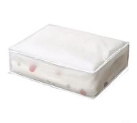 Peva Translucent Storage Bags For Clothes And Quilts With Dustproof Moistureproof Protection And Smooth Zipper Closure For Closet Organization White Trim(J)