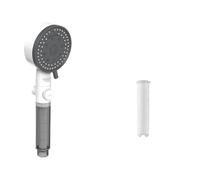 PEVAVFZMMY 10 Spray Filtered Shower Head Handheld Water Saving Showerhead Fall Resistance One Touch Stop Bath Nozzle Shower head(White shower head)