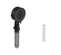 PEVAVFZMMY 10 Spray Filtered Shower Head Handheld Water Saving Showerhead Fall Resistance One Touch Stop Bath Nozzle Shower head(Black shower head)
