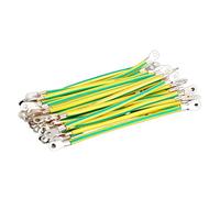 PEVAVFZMMY 20 Pcs BVR Yellow-Green Solar Photovoltaic Grounding Wire Terminals 10/12/14 AWG Copper PV Cabinet Bridge Leakage Earth Cable Wires and cables(10cm,10 AWG)