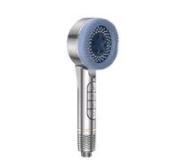 PEVAVFZMMY 4 Modes Self-cleaning Shower Head Set with Silicone Brush One-Key Stop Water Massage High Pressure ABS Showerhead with Filter Shower head(Silver shower)