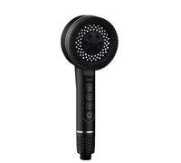 PEVAVFZMMY 4 Modes Self-cleaning Shower Head Set with Silicone Brush One-Key Stop Water Massage High Pressure ABS Showerhead with Filter Shower head(Black shower)