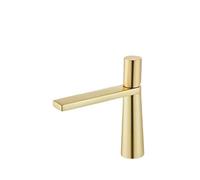 PEVAVFZMMY Solid Brass Bathroom Sink Faucet Hot and Cold Single Tall&short High Lavatory Vanity Basin Mixer Tap Modern Vessel Sink faucet(Brushed gold A)