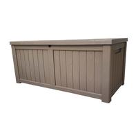 pevely plastic garden storage box with gas lift in brown