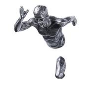 Pevfeciy 3D Wall Art Sculpture Running Man Figurine Home Decor Modern Ornament Statue,Stunning Resin Sculpture Hanging Decoration Sculptures For Wall For Home, Living Rooms,Office And Bedrooms Decor