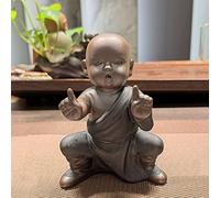 Pevfeciy Buddha Figurines Ceramic Small Monch Statues Feng Shui Ornaments Tea Tray Decoration Tea Tray Accessories for Indoor,Balcony & Garden,Delicate Arts And Crafts Gift
