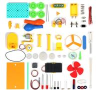 Pevfeciy DC Electric Motor Physical Science Experiment Electricity & Magnetism STEM Science Kit with Multiple DIY science projects,Car Model Assemble,Vanes Propeller and Hand crank generator