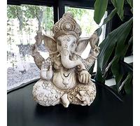 Pevfeciy Ganesh Buddha Statue Outdoor Garden Elephant Statue Decoration Indoor Office Decoration - God of Success Decorative Ornament, Height - 30 cm, Resin