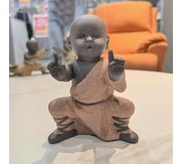 Pevfeciy Kung Fu Monk Figure Decorative Buddha Statues Ceramic Craft Tea Tray Accessories Meditation Home Accessory Miniature Salon Ornaments Buddha Sculpture as Home Accessory Feng Shui Decoration