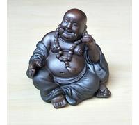 Pevfeciy Laughing Buddha Figurines Ceramic Happy Buddha Statue Sculpture Ornaments Home Decoration for Interior, for Good Luck,C