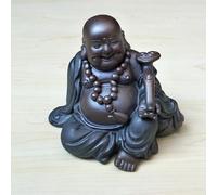 Pevfeciy Laughing Buddha Figurines Ceramic Happy Buddha Statue Sculpture Ornaments Home Decoration for Interior, for Good Luck,B