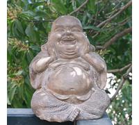 Pevfeciy Laughing Buddha Statue garden ornaments outdoor,Chinese Feng Shui Maitreya Buddha garden statues outdoor Laughing Buddha Figurine for Good Luck and Attract Wealth,Natural