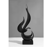 Pevfeciy Modern Abstract Sculpture Black Flame Statue Minimalist Ornaments Elegant Home Decor Accessories for Living room TV Stand Office Shelf, H-40cm