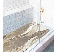 Pevfeciy Shower mat Non Slip with Drain 60X100 CM Modern Non Slip Bath Mat, Soft PVC Loofah Shower Bath Mat for Tub, Quick Drying Shower Mat for Bathroom