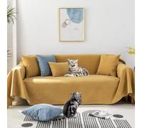 Pevfeciy Waterproof Sofa Cover 3 4 Seater Versatile Sofa Slipcovers Chenille Sofa Cover Sofa Protector Non-Slip Waterproof Suitable for All Seasons,D,180x300 cm