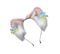 PEVive C0sp1ay Kitten Ears An1ma1 Ear Headband Cartoon Kitten Carnivals Party Handmade Cartoon Party Costume Devil
