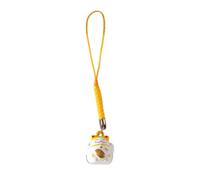 PEVive Elegant Luck Cat Key Rings Eye Catching Ceramic Luck Cat Keychains Accessory For Happiness And Good, Yellow, As detailed discription