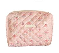 PEVive Makeup Bag Cartoon Print Cosmetic Bags Toiletries for Travel Camping and Everyday Use, Pink flowers rabbit