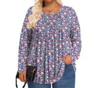 PEVRL Womens Plus Size Tops Long Sleeve Shirts Fall Tunics Blouses Wear with Leggings, Mandala, 4XL Plus