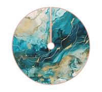 Pevtufa Abstract Ocean Currents Print Christmas Tree Skirt Christmas Xmas Tree Skirts Mat for New Year Holiday Christmas Party Decorations-30