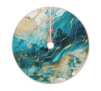 Pevtufa Abstract Ocean Currents Print Christmas Tree Skirt Christmas Xmas Tree Skirts Mat for New Year Holiday Christmas Party Decorations-36