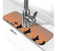 Pevtufa Anzac Day Print Draining Mat,Faucet Draining Mat For Kitchen Sink,Non-Slip Drain Pad Sink Mat,Drying Mat For Kitchen Counter & Bathroom Kitchen Sink Splash Guard